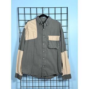 Gamehide Hunting‎ Shooting LS Shirt Mens XL Green Tan Outdoors Fall Grandpa